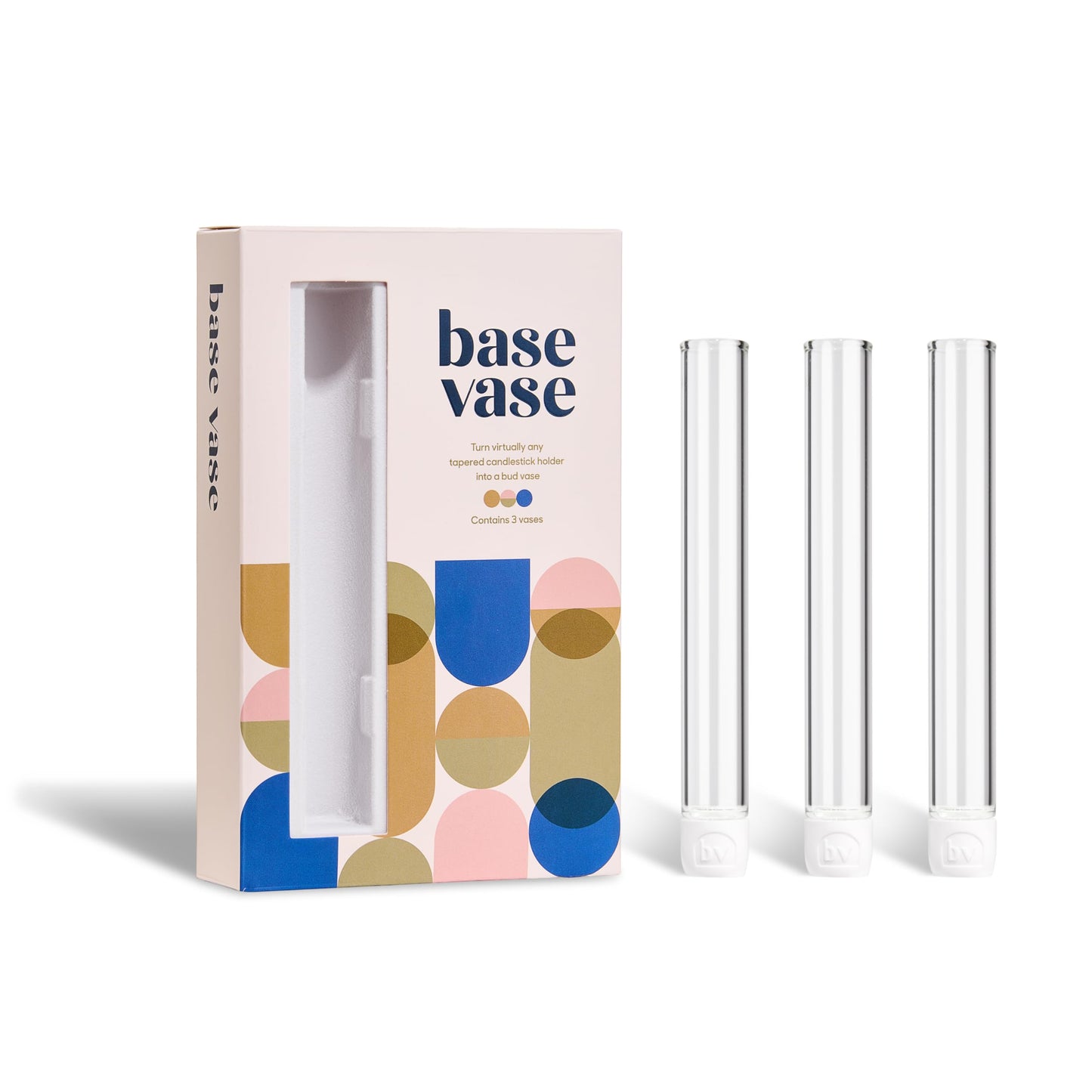 Base Vase (3-Pack) - The Bud Vase that Fits in Taper Candle Holders | Create Floral Arrangements for Tablescapes, Centerpieces, Weddings and Home Decor
