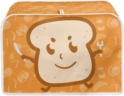Cartoon Toaster Design 4 Slice Cover, Decorative Small Kitchen Appliance Dust and Fingerprint Protection