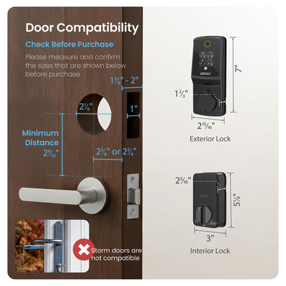 Lockly Secure Pro Smart Lock, 0.2s AI Fingerprint Door Lock, Patented PIN Genie Keypad, Keyless Entry Deadbolt for Front Door, Zinc Alloy, IP65 Waterproof, 2 Backup Keys Included