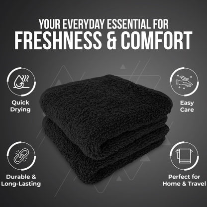 12 Pack [12x12] 100% DAN RIVER Wash Cloths for Showering - Cotton Washcloths Premium Quality Flannel Face Cloths