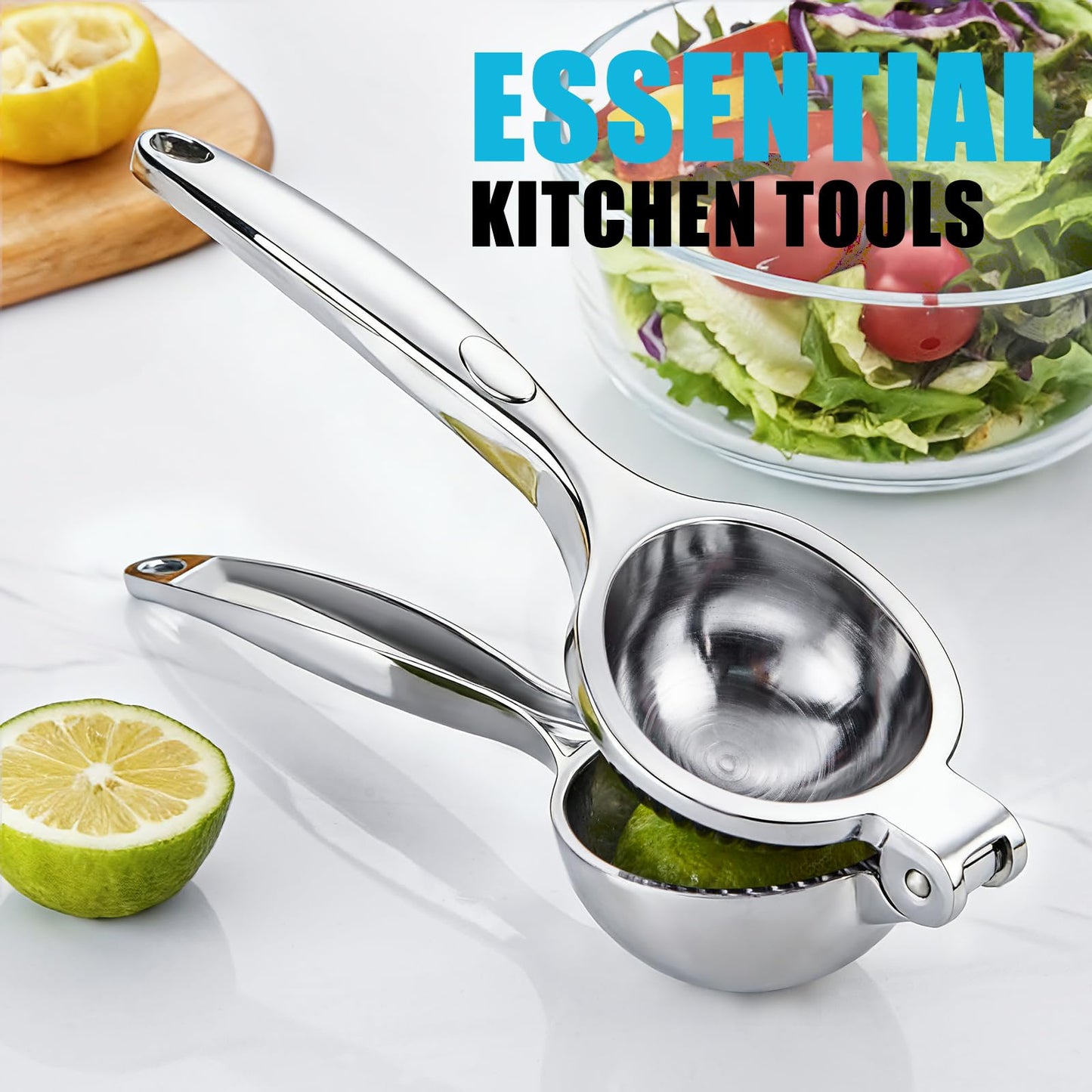 COKORA Lemon Squeezer Manual, Large Handheld Metal Lemon Juicer Squeezer Dishwasher Safe, Heavy Duty Lemon Press Squeezer is Suitable for Lemon, Lime, and Citrus,Easy to Use and Clean - Silver