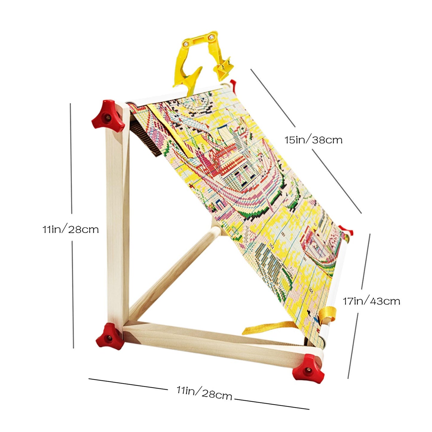 Wooden Cross Stitch Frame & Embroidery Stand with Adjustable Multi-Function Clip, Lap or Table Holder for Needlepoint, Quilting, Craft Supplies