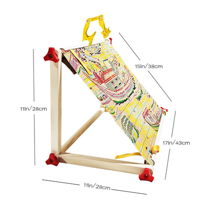 Wooden Cross Stitch Frame & Embroidery Stand with Adjustable Multi-Function Clip, Lap or Table Holder for Needlepoint, Quilting, Craft Supplies