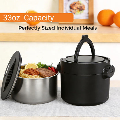 CDBEEE 33oz Electric Lunch Box, 100W Portable Food Warmer Heater, 12V/24V/110V 3-in-1 Lunch Warmer Portable for Work/Office/Car/Travel, Warming Soup & Meal, Spill-Free, Men & Women's Gifts