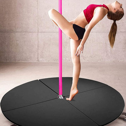 Dxcaicc Pole Dance Mat Round Folding Portable Pole Dance Crash Mat for Beginner Fitness Gymnastic Stripper Pole Safety Padding,Black,Thickness 5cm