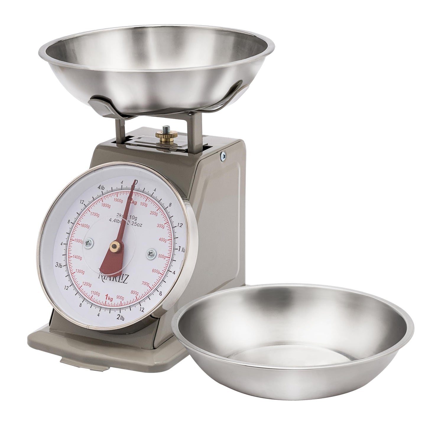 MARLIZ Small Retro Kitchen Scale 4.4Lb/2Kg with 2 Bowls |Mechanical dial Scale| Vintage | Pesa para alimentos| bascula de cocina|Bakers Scale