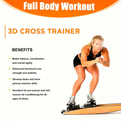DIUNAOZI New Ski Trainer, Ski Simulator Machine for Full Body,3D Cross Trainer, Strength and Balance Training Tool Set, Noiseless Ski Exercise Machine for Skiing Beginners, Home Use