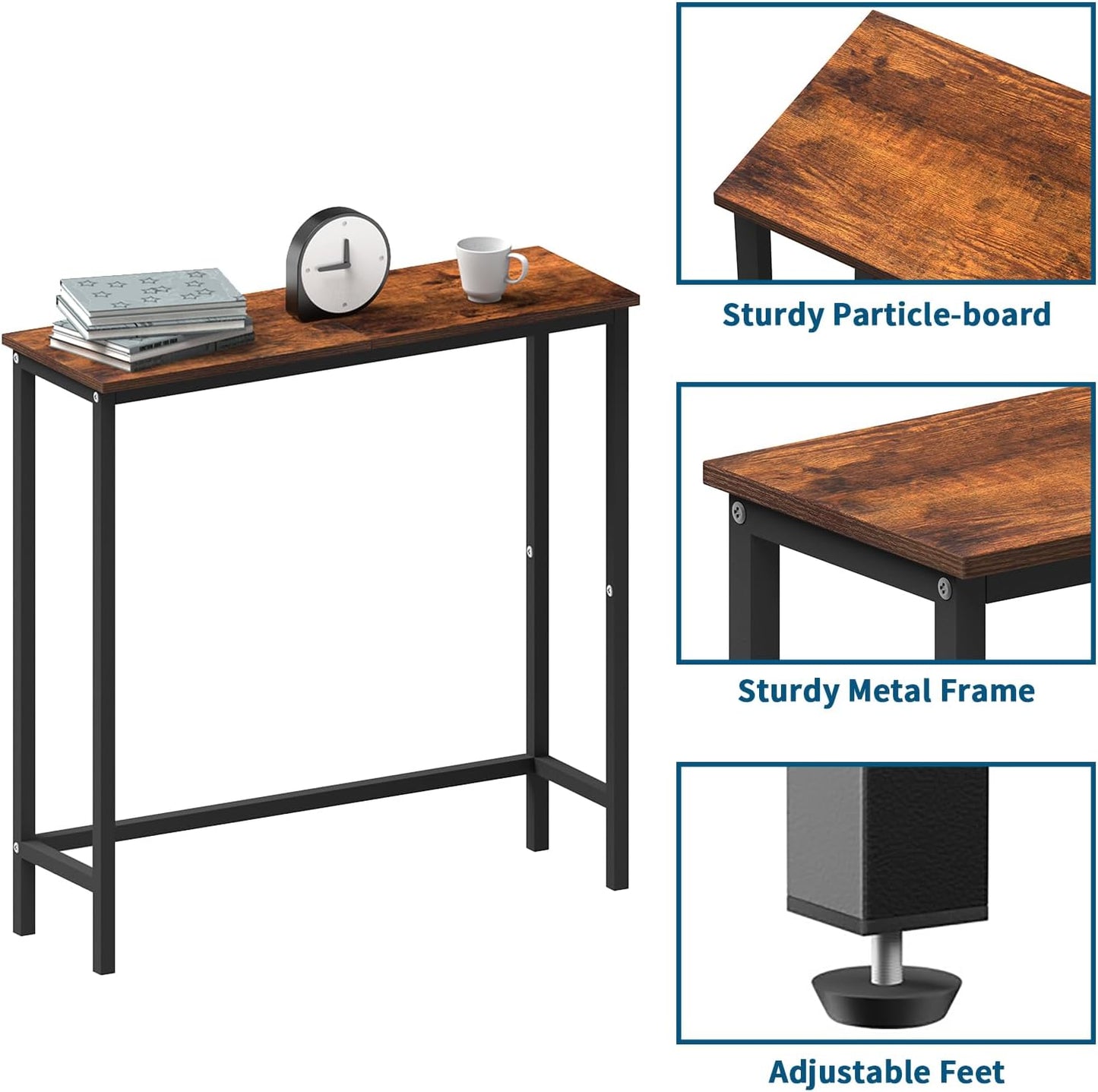 29.5" HollyHOME Narrow Console Table, Slim Entryway Table, Sofa Stand, Hallway Shelf for Hallway, Bedroom, Living Room