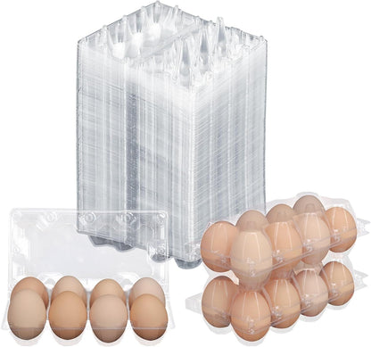 150 Pack 8 Bulk Egg Cartons, Clear Plastic Chicken Egg Holders, Egg Tray Carton Holder for Home & Kitchen, Farm