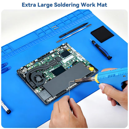 Extra Large Soldering Mat, 932°F Heat Resistant Silicone Solder Mat, Large Repair Workbench Pad for Electronics Phone Watch Laptop Repair, BGA Soldering Iron, 27.6''x15.7''