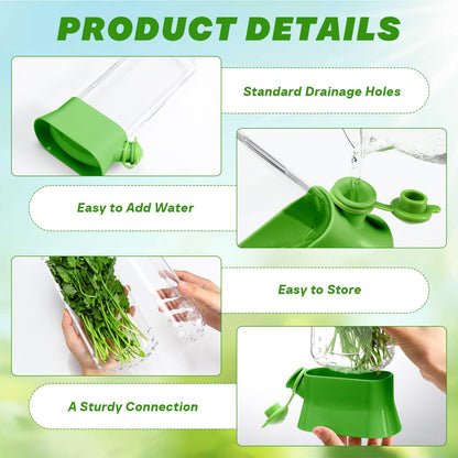 Baderke 2 Pieces Herb Saver for Refrigerator Fresh Herb Keeper Cilantro Container for Fridge Saver Pod for Cilantro, Parsley, Asparagus, Keeps Vegetables for 2-3 Weeks(Green)