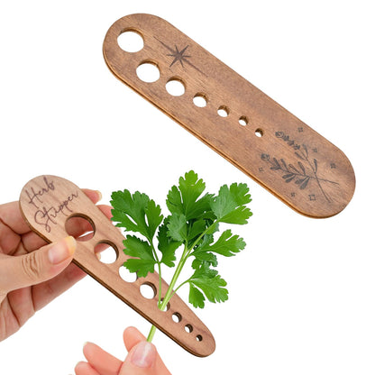 2 Wooden Vegetable Leaf Separator,Vegetable Leaf Herb Stripper Chopper Tool,with 2 Cleaning Brush,Fun Kitchen Gadgets,Exquisite Herb Stripper Bowl Gifts for Kitchen Home Chefs