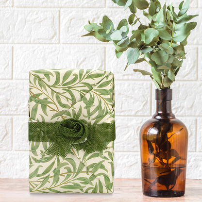 FYSUIMU William Morris Wrapping Paper - Mini Roll - 17 In x 32.8 Ft Greenery Leaves Gift Wrap Paper Botanical DIY Art Crafts Papers for Wedding Birthday Holiday Party Supplies