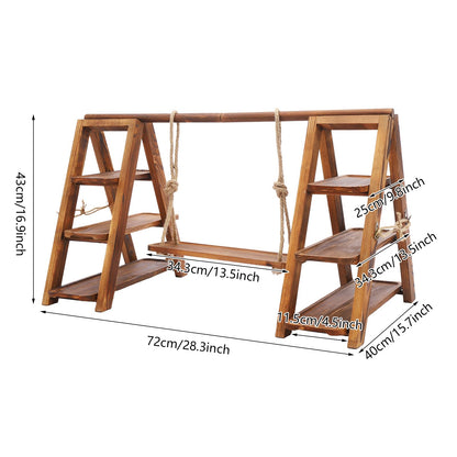 3-Tier Wooden Swing Cupcake with Serving, Dessert Stand with Adjustable Trays - Rustic Farmhouse Serving Tray for Cakes, Cupcakes, Candy Display | Sturdy 13.23lbs, Party, Birthday & Wedding Decor