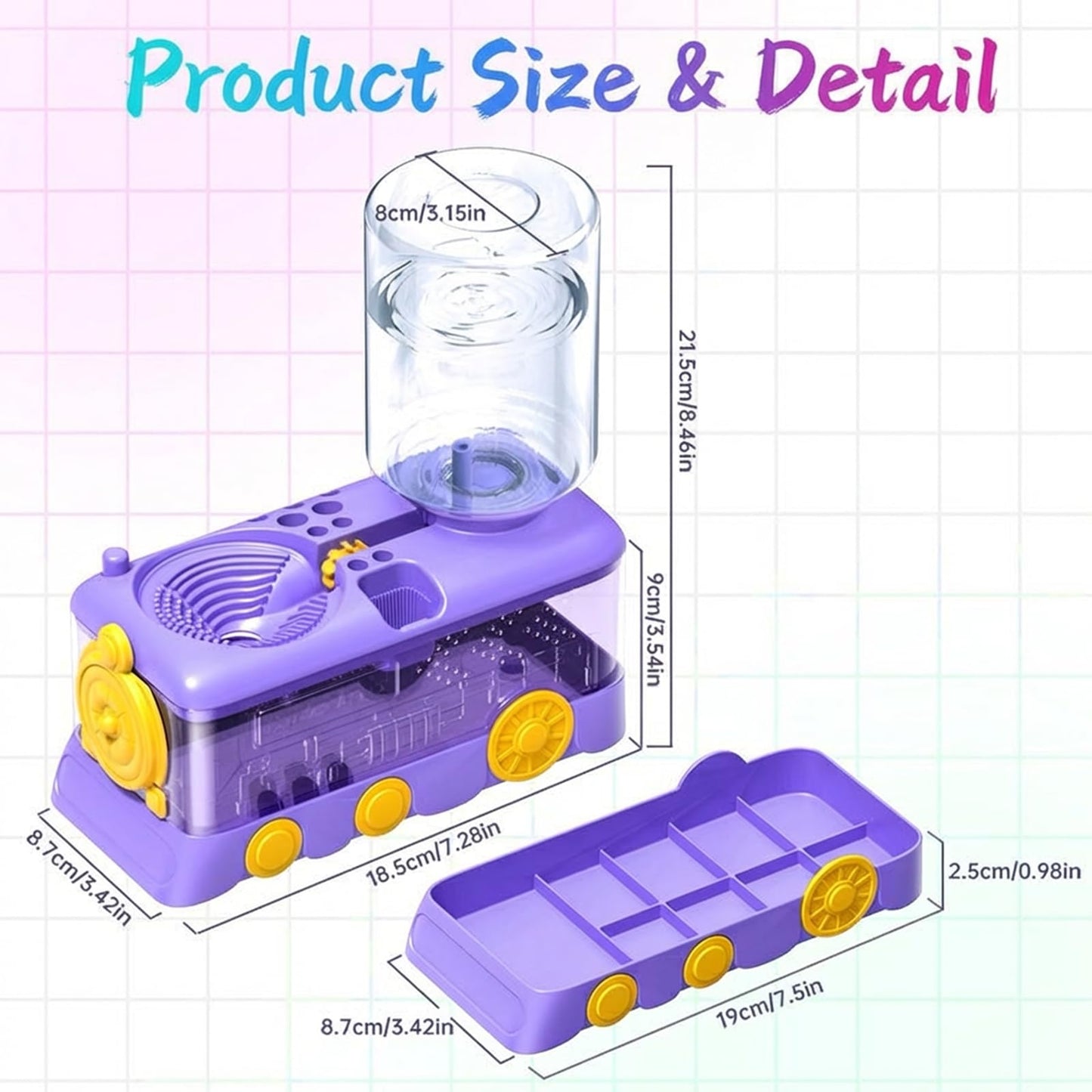 Paint Brush Cleaner with Press-to-Clean Design, All-in-1 Brush Rinsing Station with Built-in Holder & Tray, Water Dispenser for Acrylic Watercolor Painting, Art Supplies Gift for Artists Kids Adults