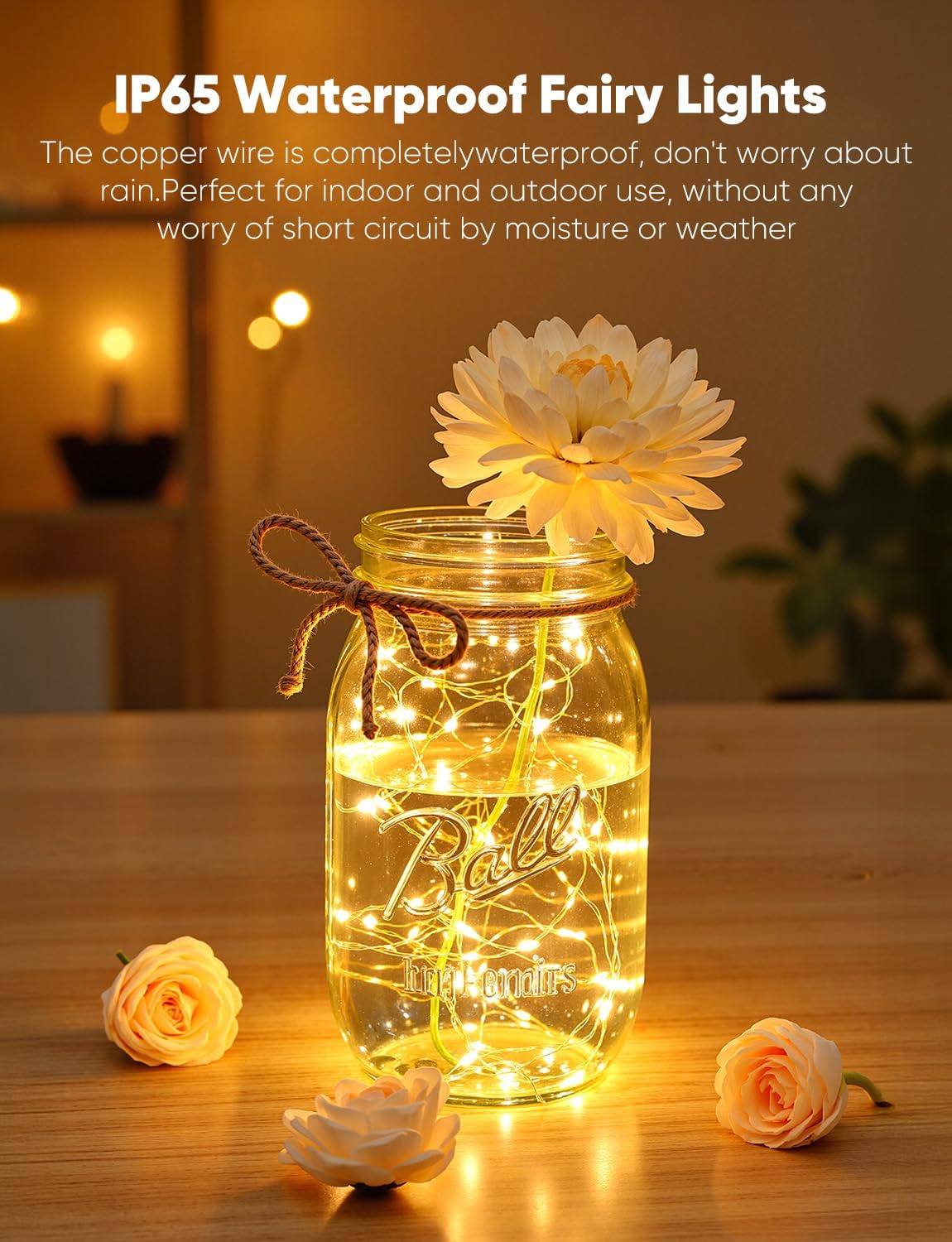 24 Pack 7ft 20LED Brightown LED Fairy Lights Battery Operated String Lights, Waterproof Silver Wire String Lights