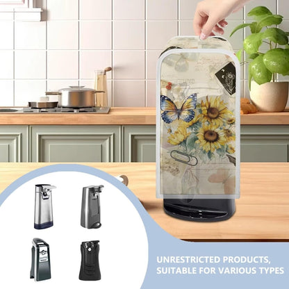 Can Opener Cover, Dust Protection Stain Resistant Kitchen Appliance Cover, Washable for Women Gift, Butterfly Sunflower