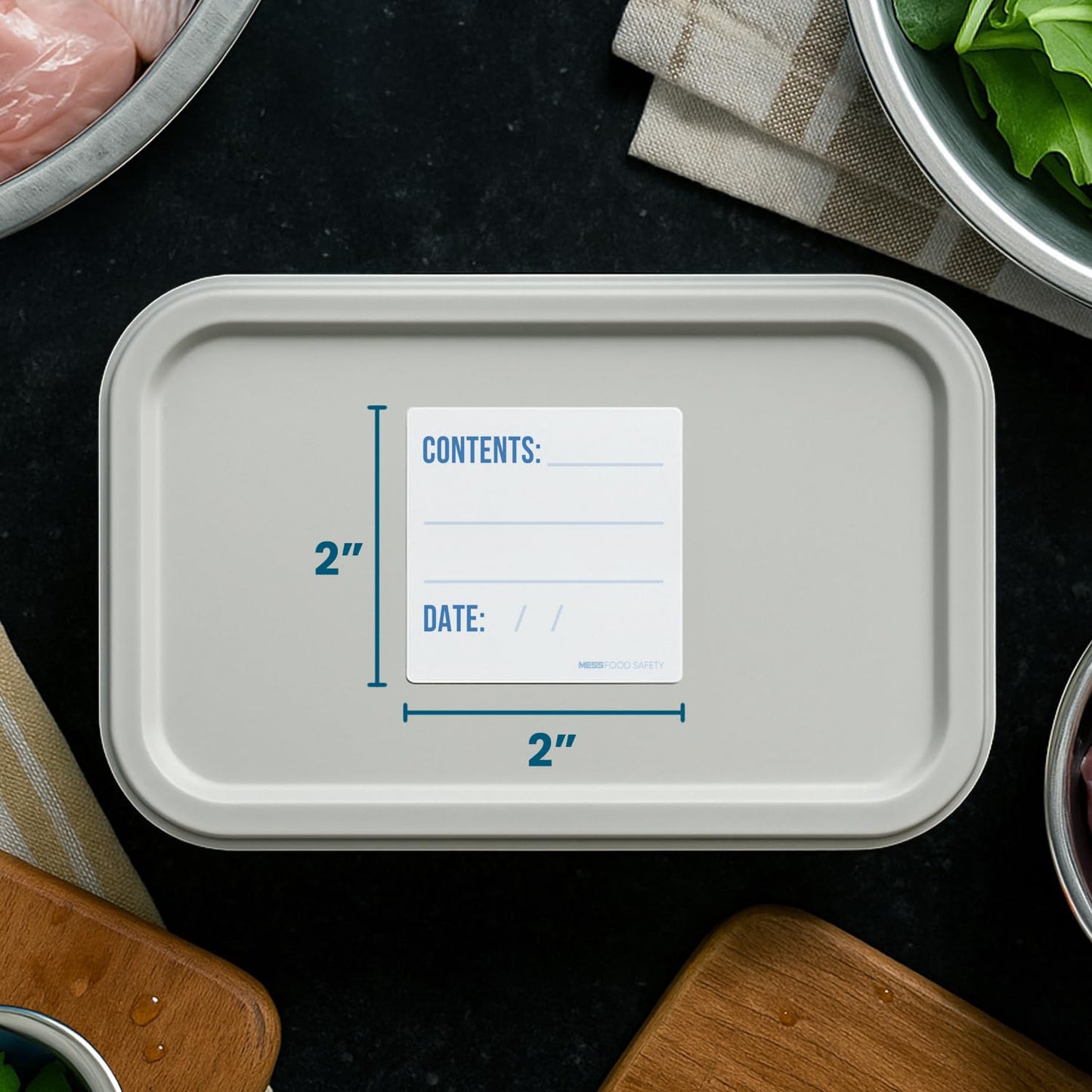 MESS Dissolvable Freezer Labels – 500/Roll Blank Removable Labels for Containers, Food Storage, Bottles, Jars, and Freezer Use (500, 1x2)