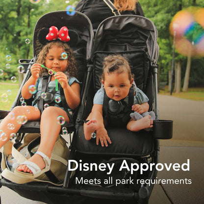 Strolee Lightweight Double Side by Side Stroller - 22 Lbs, 9.5" Compact Fold, Twin Nap Ready Seating, No Rethread Harness, Magnetic Buckle & Ultra Plush Seat 60Lb Max Per Seat- (v2 Sage)