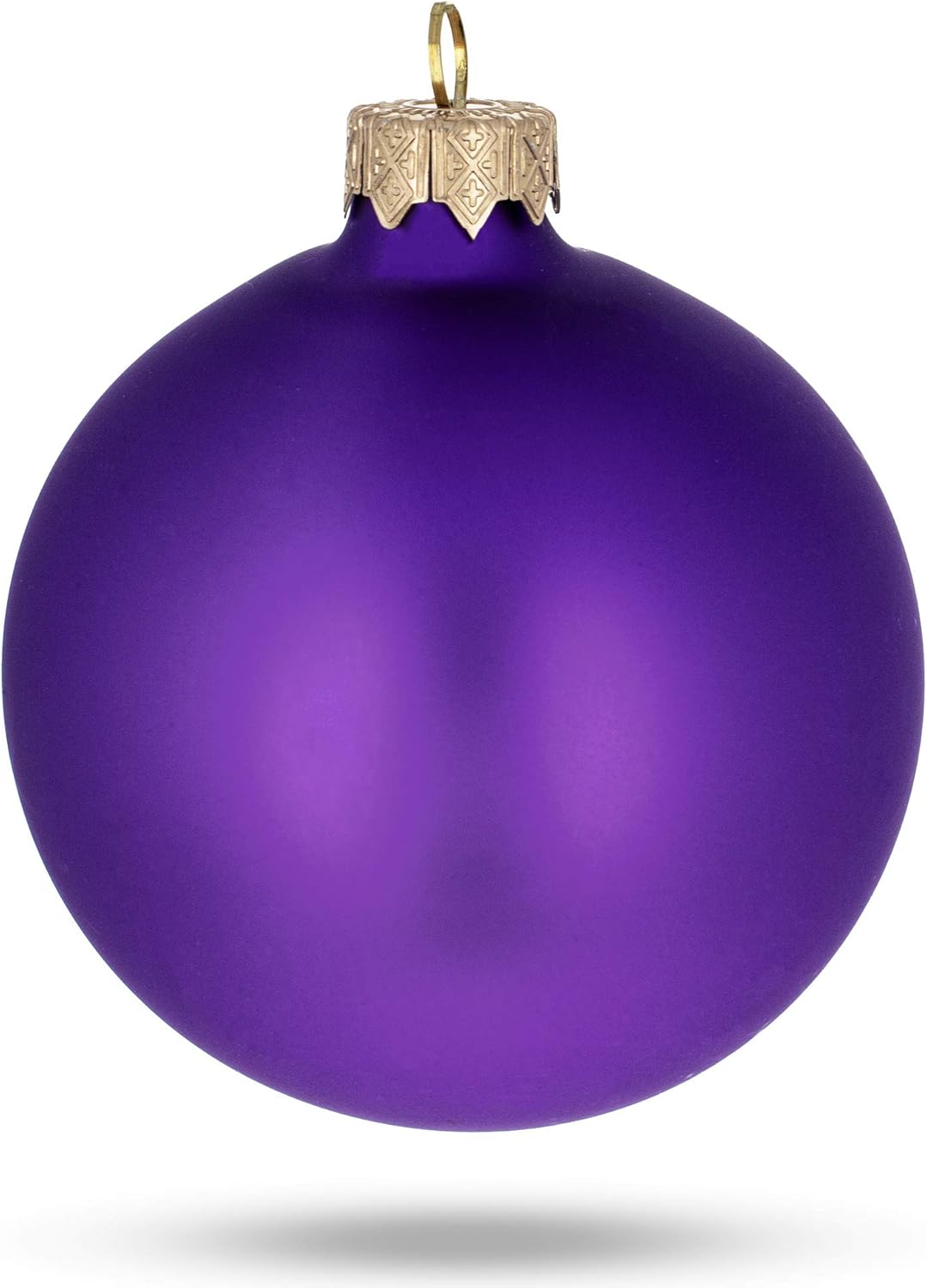 Set of 4 Matte Purple Glass Ball Christmas Ornaments, 4 Inches