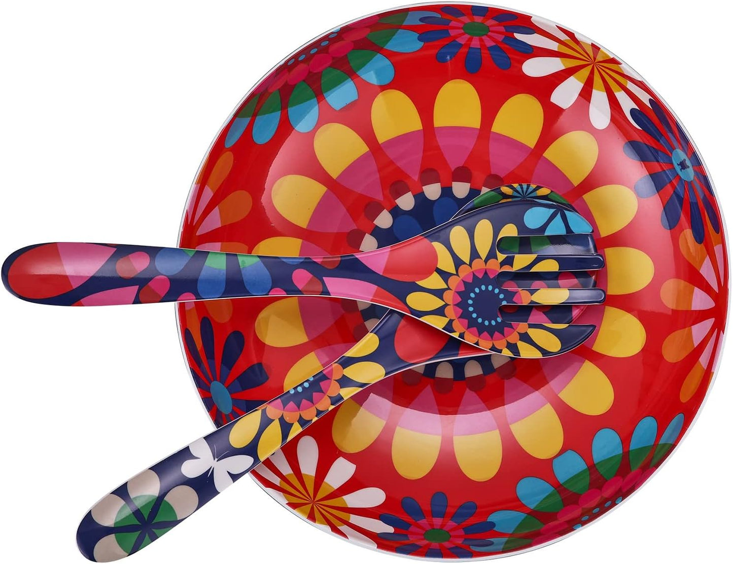 French Bull 2-Piece Salad Server Set, Melamine Dinnerware, 13" for Outdoor, Party, Festival Utensils