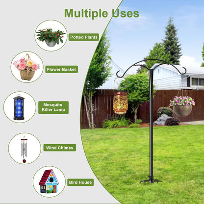 MuliVid 70 Inch 5 Hummingbird (1 Pack) Shepherds Hooks for Outdoor,Heavy Duty Shepherds Hooks for Outdoor with Prong
