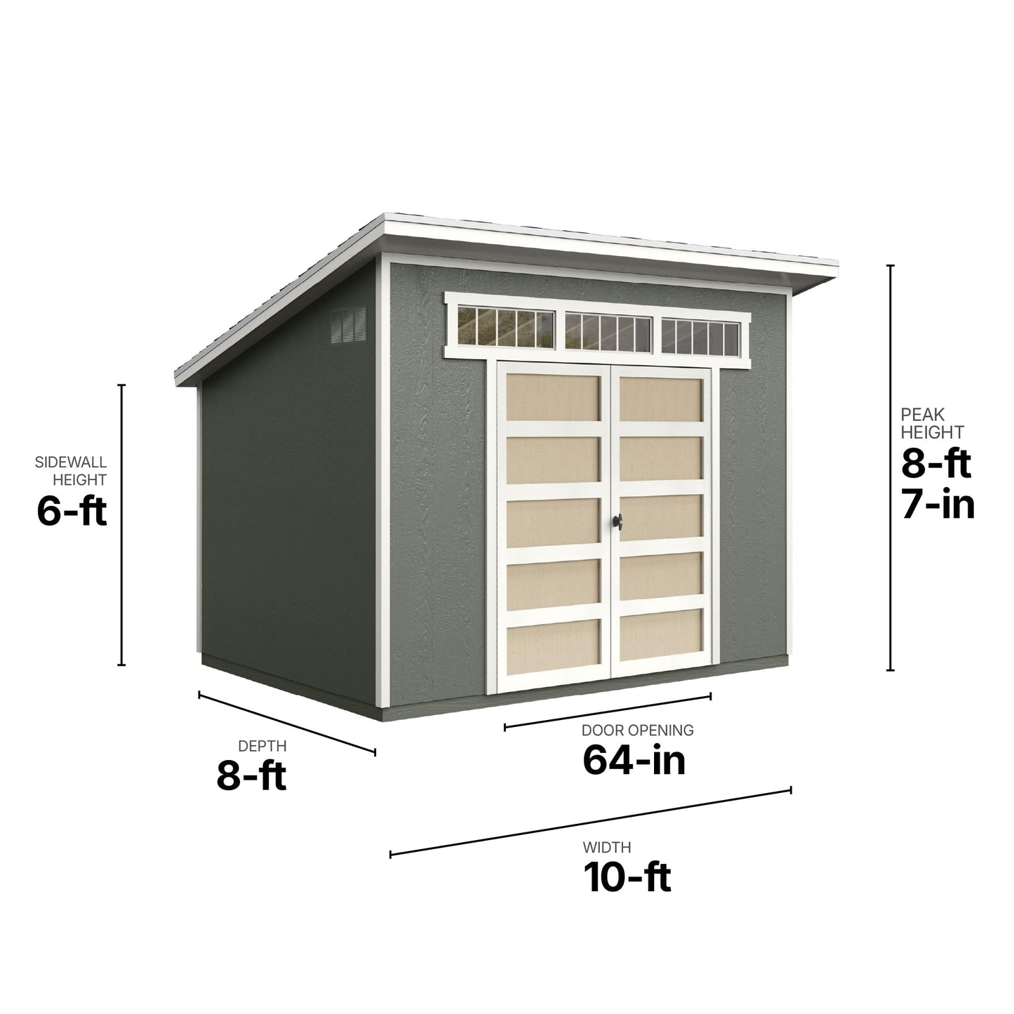 ShedMaster Montclair 10x7.5 Do-It-Yourself Wooden Storage Shed with Floor Kit - Does not Include Paint or Roofing Shingles