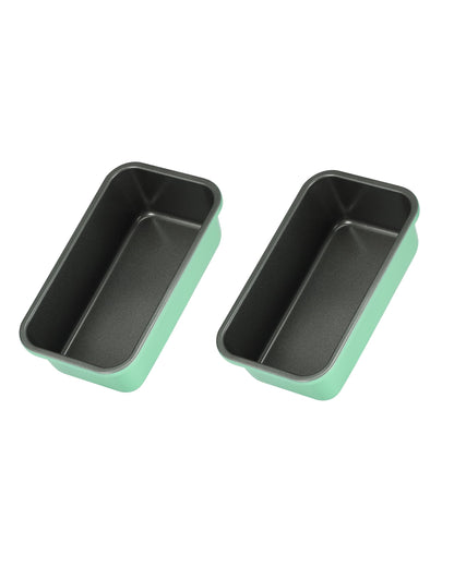Monfish Bread Loaf Pans for Home Baking, 2pcs Carbon Steel 1lb loaf Tin, Rosemary Green 9x5 inch Non-Stick bread Pan Mold