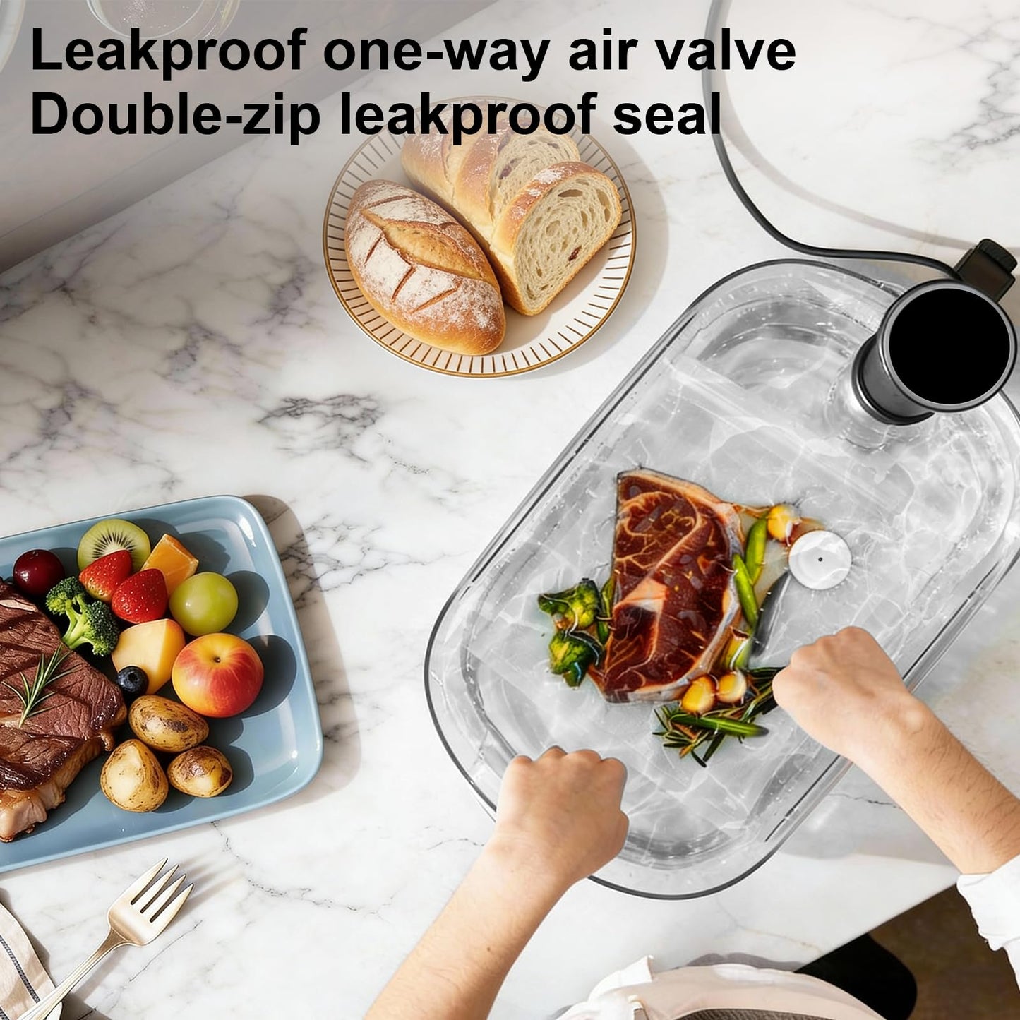 TomCare Vacuum Sealer Bags for Food: 50 PCS with 6 Clips - 12x19”(XL, 10PCS) 12x13”(L, 20PCS) 10x11”(M, 20 PCS) Reusable Vacuum Seal Bags Food Storage Vacuum Bags for Sous Vide Freezer Microwave