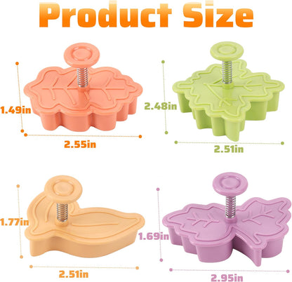 Yunko Cake Leaves Baking Pie Crust Cookie Cutters, Set of 4