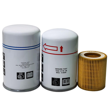 Filter Kit 1830017639 Oil Separator 1830017638 Oil Filter 1622065800 Air Filter, Compatible with Air Compressor Replacement