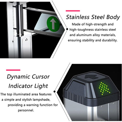 Jiayiyoux Public Entrance Automatic Turnstile with Radar Sensing, Automatic Swing Gate, 90° Swing Gate for Stores, Featuring Reverse Alarms & LED Indicators,Black