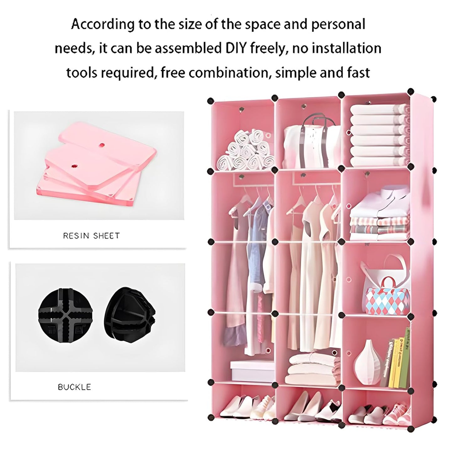 HOWDIA 3.6 cm ABS Plastic Wire Cube Connectors - 50 Pack - Quick Snap-On Fit for Small Animal Playpen