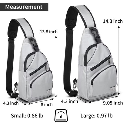 AMJ Crossbody Sling Bag Men Women, Casual Shoulder Backpack, Chest Daypack Satchel for Hiking Travel