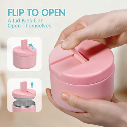 LOHASOK 12oz Food Thermo for Hot Food Insulated Vacuum Soup Jar with Buckle Lid, Stainless Steel Wide Mouth Leak Proof Lunch Container