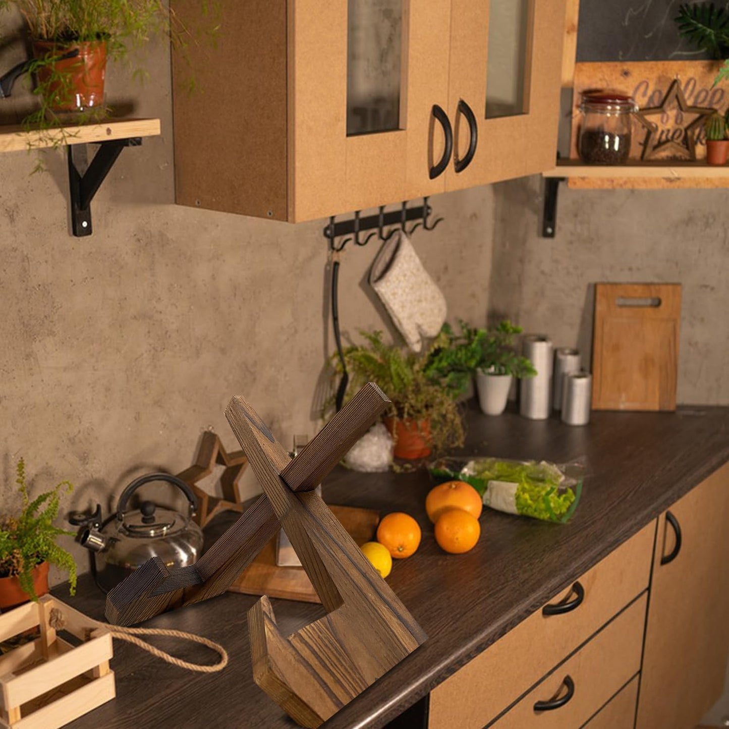 Cookbook Stand for Kitchen: Wooden Recipe Holder, Multifunctional Display for Tablet and Vinyl Records