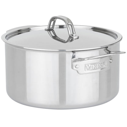 Viking PureGlide Pro 3-Ply Nonstick Dutch Oven with Lid, Made without PFAS, 6-Quart Induction Cooking Pot, Metal Utensil Safe Titanium Nonstick Surface, Oven Safe to 600F