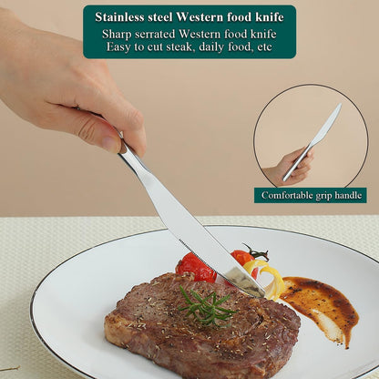 Dinner Knives Set of 12 Pieces, Stainless Steel Butter and Table Knives, Flatware Silverware Set, Dishwasher Safe