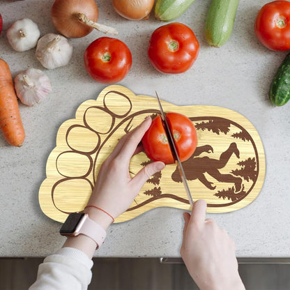 Unique Bigfoot Gifts - Sasquatch Charcuterie Board 12.6" X 7.6" Footprint Cheese Board & Serving Tray for Party Gifts