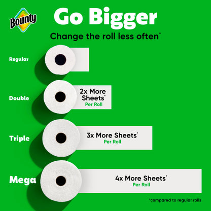 Bounty Select-A-Size Paper Towels, White, 8 Triple Rolls = 24 Regular Roll