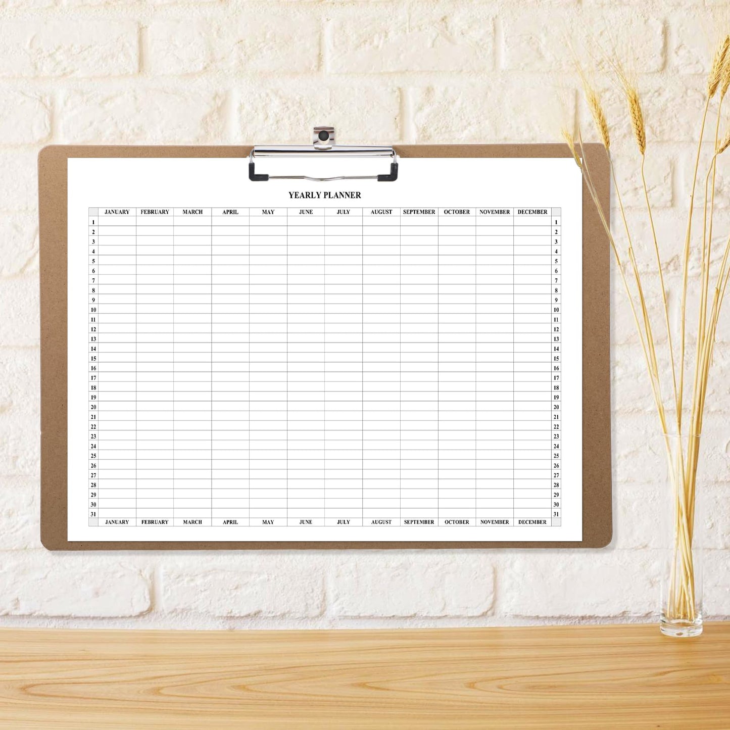 13'' x 17'' Clipboards, 4 PCS A3 Double Clip Hardboard Extra Large Clipboardes, Clipboards Low Profile Clip Art Clipboard Wood Material Drawing Clipboard