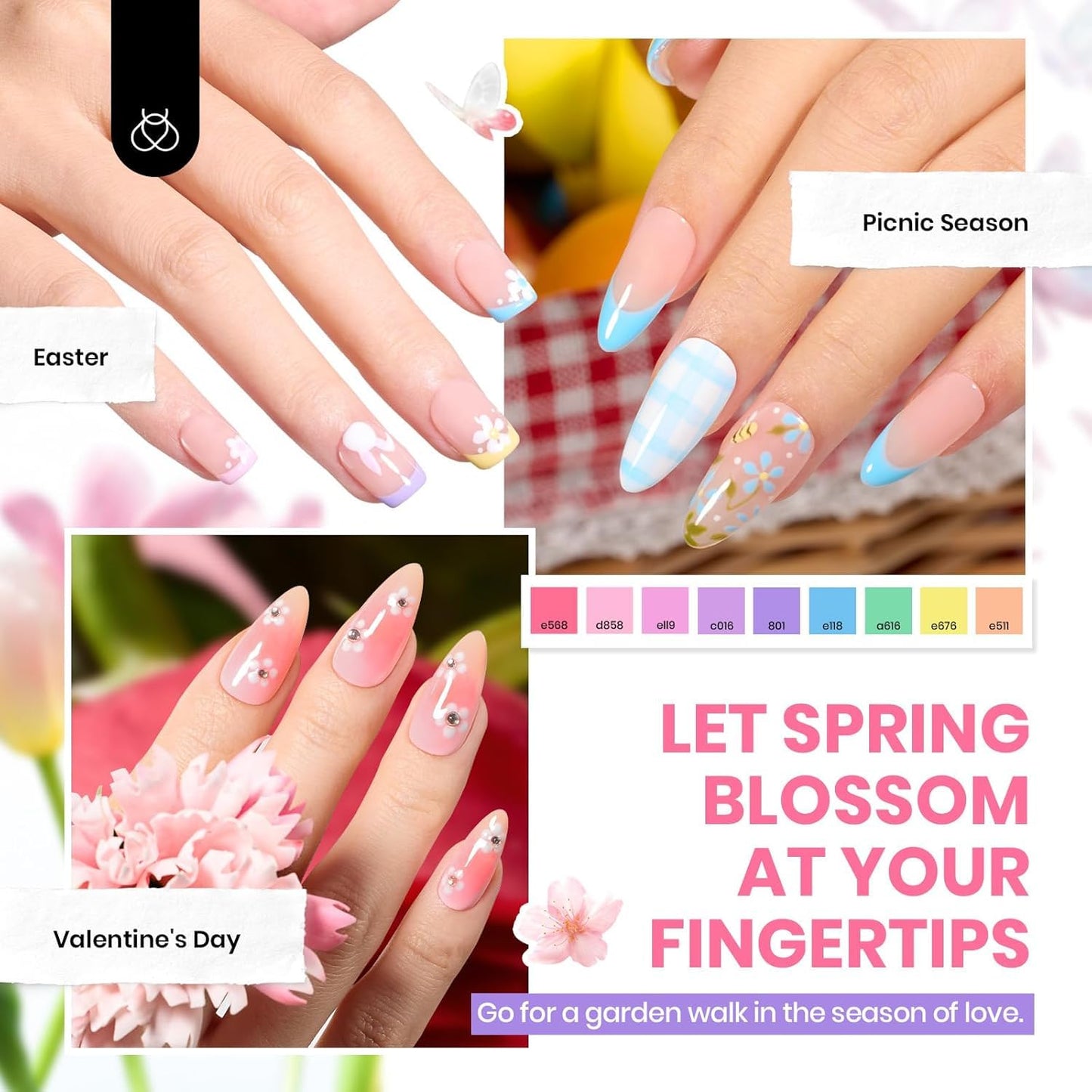 Beetles Gel Nail Polish Kit with U V Light -54 Pcs Gel Nail Kit Four Seasons Glow 32 Colors Set with Base Matte & Glossy Top Coat Soak Off Home DIY Manicure Nails Beginners Gifts for Women Teen Girls