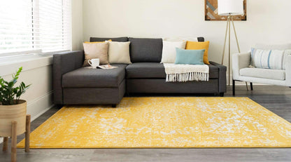 Unique Loom Richmond Collection Area Rug - Medallion (10' x 13' 1" Rectangle, Yellow/ Ivory)
