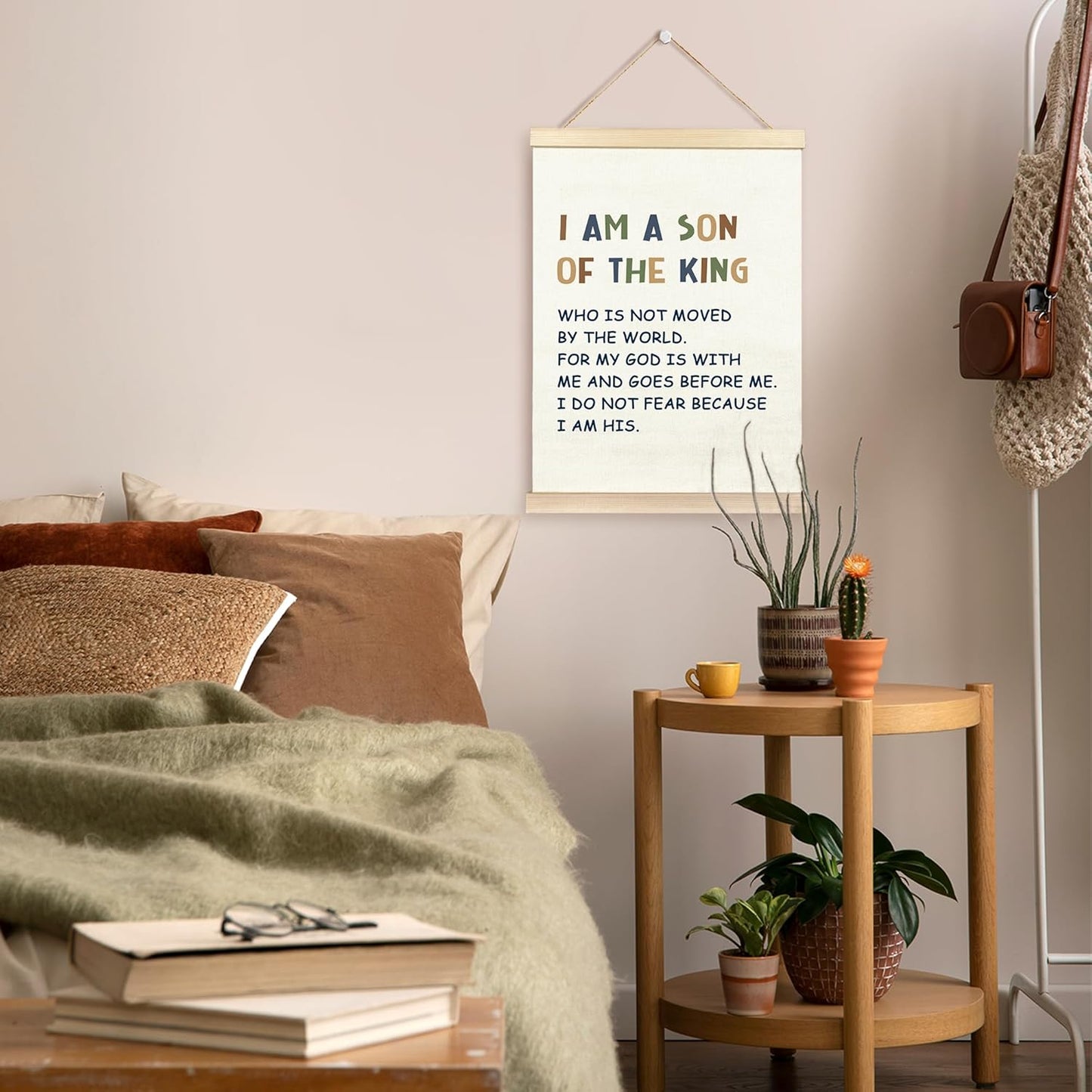 12X16 TAEDIN Christian Baby Boy Room Poster Hanger Frame, Faith Scripture Wood Wooden Canvas Artwork Print, Positive