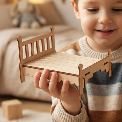 BOHS Wooden Dolls House Furniture 1/12 Scale - 3D Puzzles for Miniature Dollhouse Furniture Accessories - Large,28 PCS