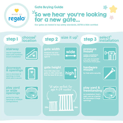 Regalo Safety 192" Double Door Super Wide Baby Gate & Play Yard, 8-Panel Adjustable Safety Gate for Doorways & Large Openings, Hardware Mounted Gate for Babies, Toddlers & Pets
