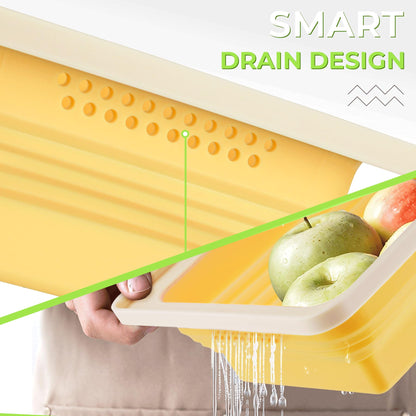 Camping Cutting Board Set - 7-in-1 Portable Foldable Chopping Board with Knife, Vegetable Washing Basket, Kitchen Essentials for Camping, RV, Picnic, Travel & Outdoor Cooking