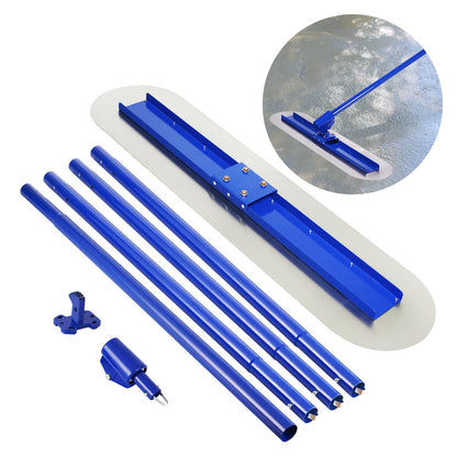 "Meticuloso Concrete Trowel with Extension Rod, Concrete Mixer, Wall Smoothing Polishing Machine and Bull Float, 48''x12'' Concrete Float, Stainless Steel Concrete Bull Float Kit"