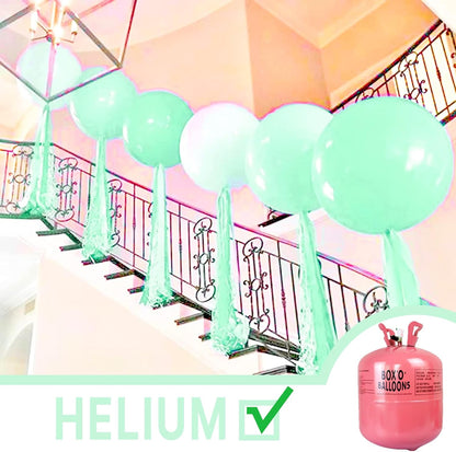 PartyWoo Mint Green Jumbo Balloons - 36 Inch Pastel Green for Birthday, Baby Shower & Graduation Decor