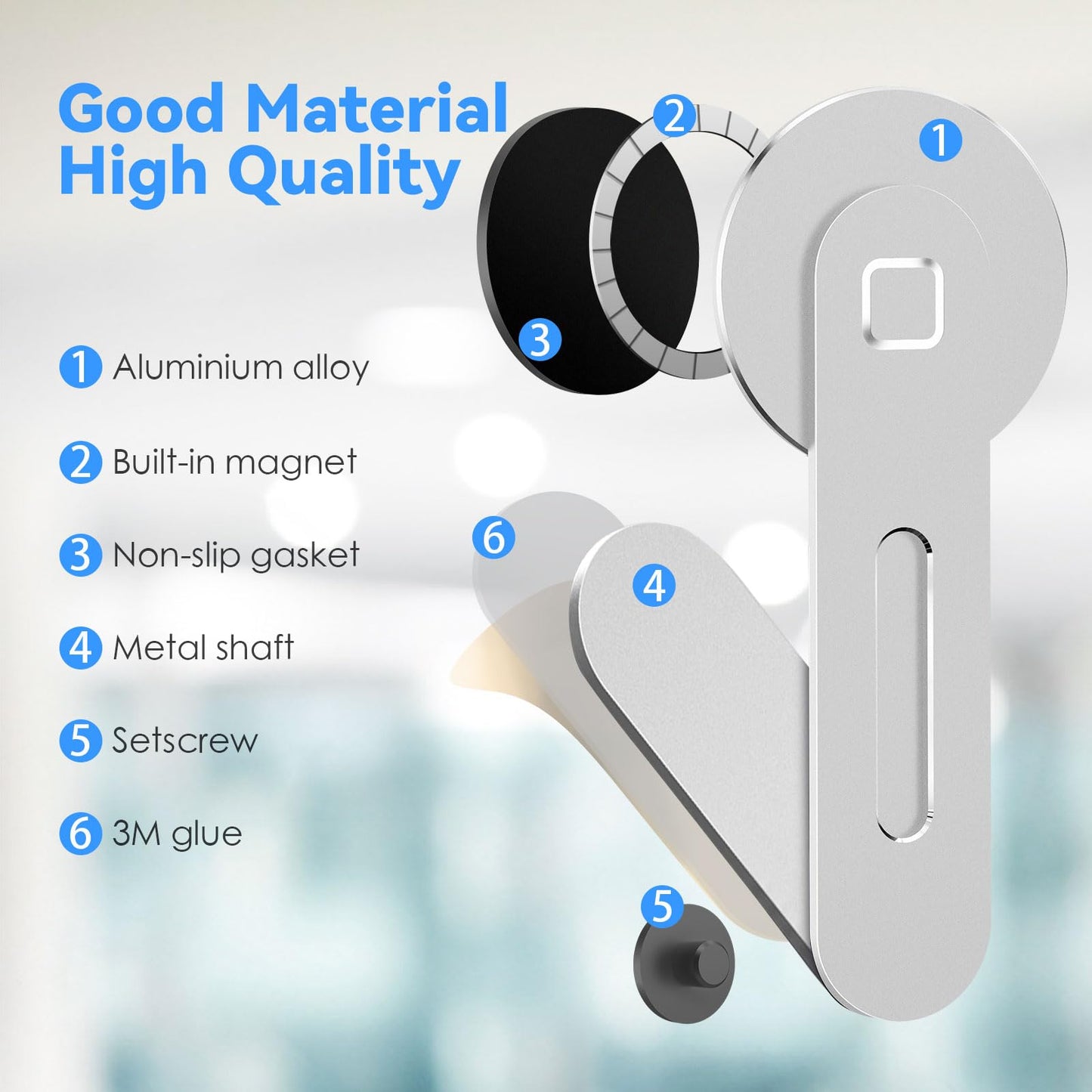 CloudValley Magnetic Phone Holder for Laptop Designed for iPhone 17/16/15/14/13/12 MagSafe, Adjustable Phone Monitor Side Mount, Slim Portable Foldable Computer Expansion Bracket, Silver
